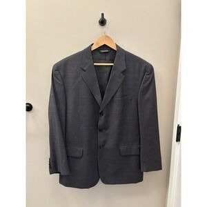 Jos. a. Bank  men's 44S sportcoat blue gray beige check 100 Wool